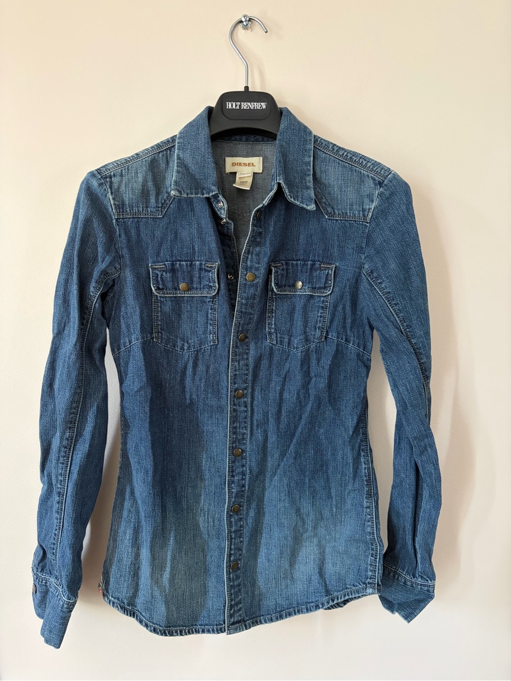 Diesel Denim Button-Up Shirt Jacket - Blue